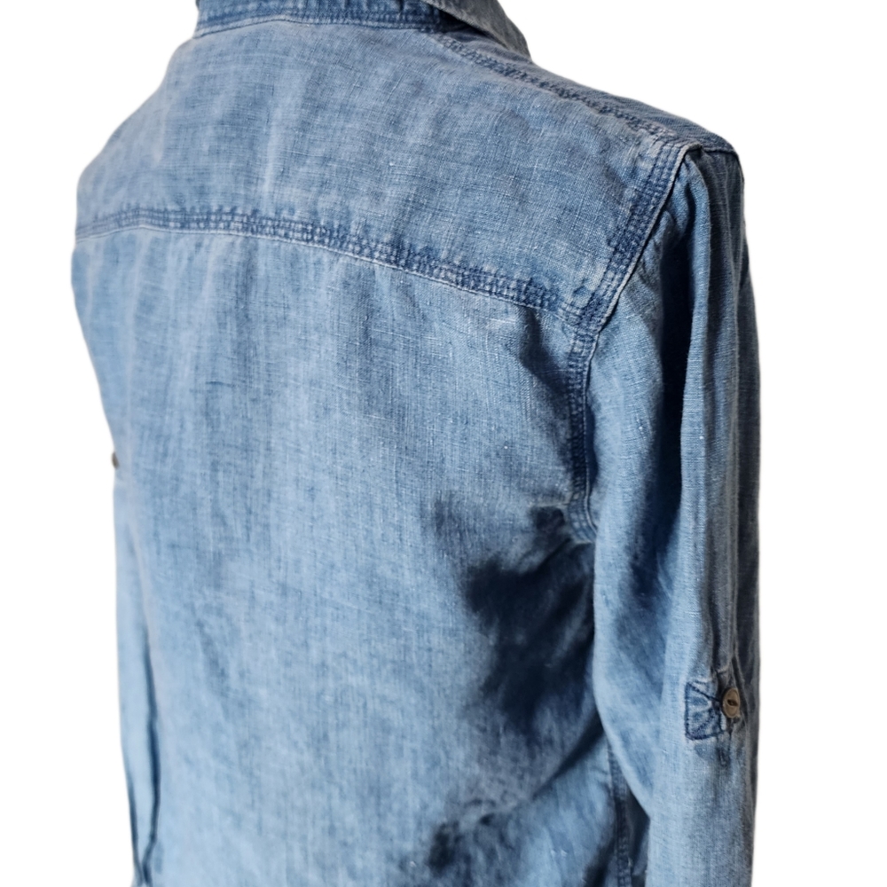Ralph Lauren. Vintage,  Indigo dyed linen top Size small - Picture 5 of 7